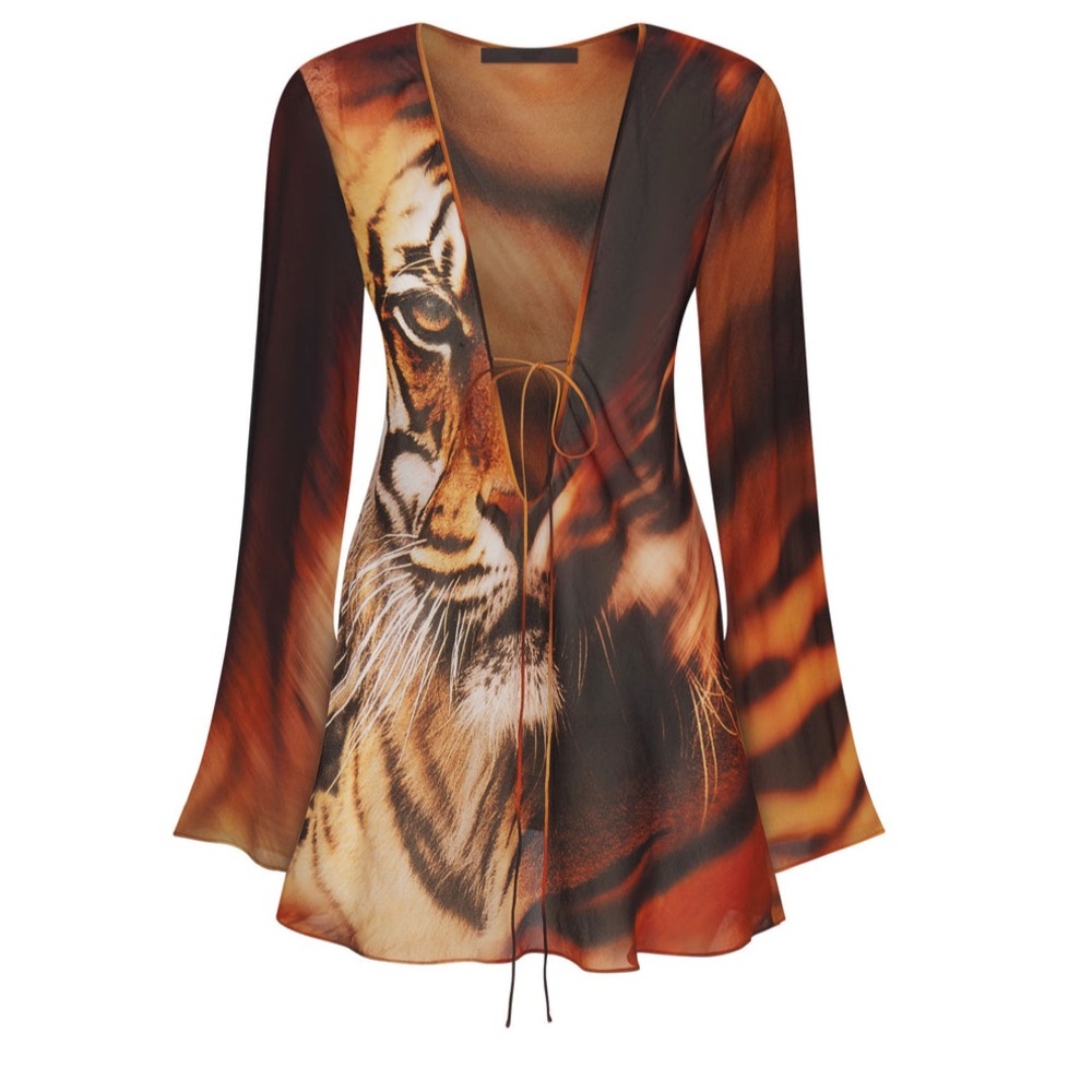 Roberto Cavalli & Skims Long Sleeve Mini Dress/Swimsuit coverup